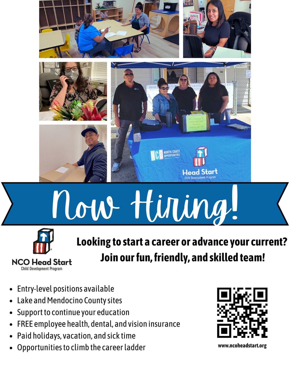 ncohscdp's tweet photo. Now hiring! 

Open positions in Lake and Mendocino County. Visit https://t.co/LHX0TIjL63 for more information. https://t.co/d6snTzTZ3B