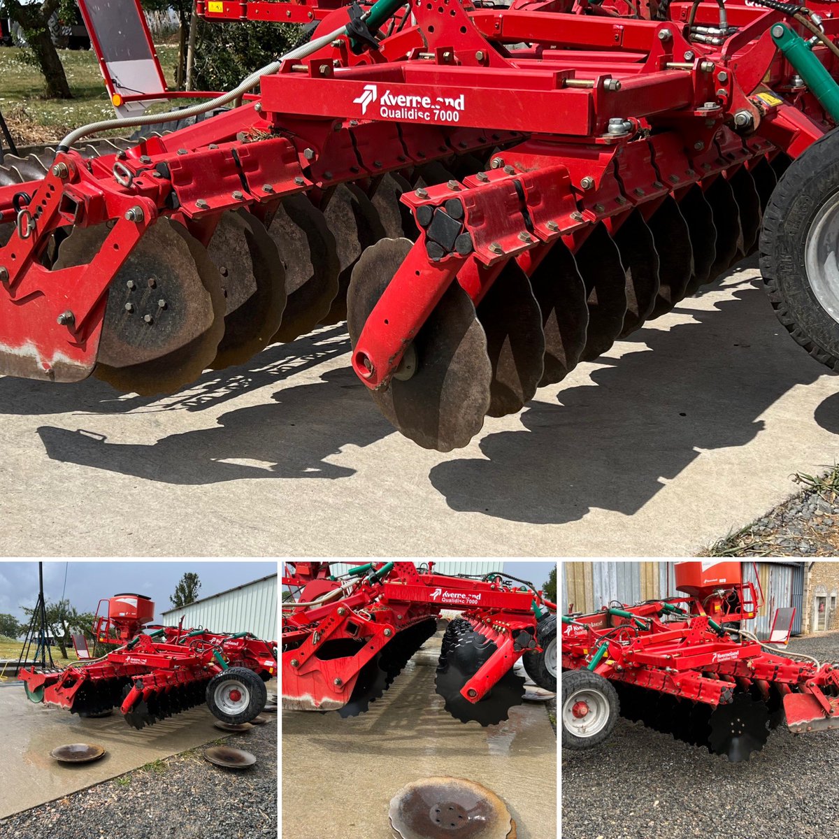 Changement des disques ✅ sur le @kverneland_fr #qualidiscpro vous pouvez voir la nouvelle forme de disque vendu aussi en option. Passage des 585 à diamètre 600.