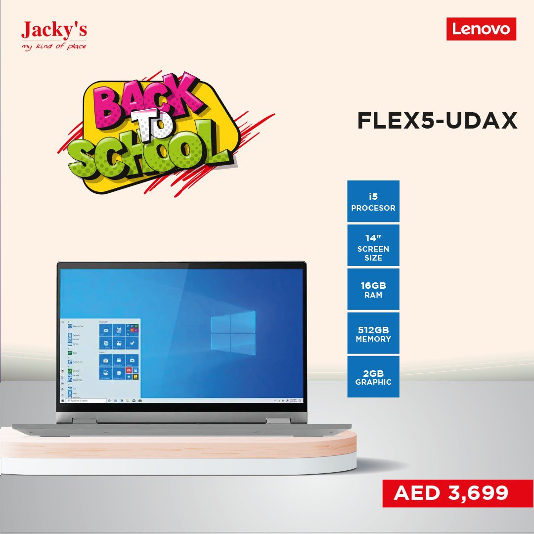 jackysuae's tweet photo. LENOVO NB (82HS00UDAX) PROC - I5-1135G7,RAM - 16GB,HDD - 512GB,GRAPHICS - 2GB,14",WIN 11 - FLEX5-UDAX

Shop Online now from https://t.co/s7CDB2eKSa :

https://t.co/72zg5EFkgF

تسوق عبر الانترنت 

Delivering across all UAE​

#backtoschool #dubai #jackyselectronics #electronics https://t.co/prqUPwZ3G9