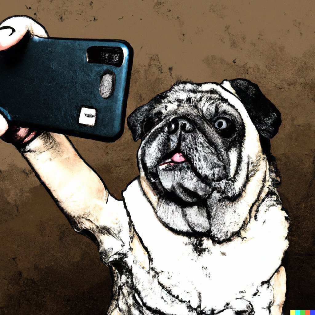 Beta testing #dalle2 . My very first. Needs some work but I am going to play with it for my nieghbor who just lost their #pug. Thinking of adding a Holga camera instead. Going to go more surreal with others. I know, needs work. It's my first!
#AIphotography