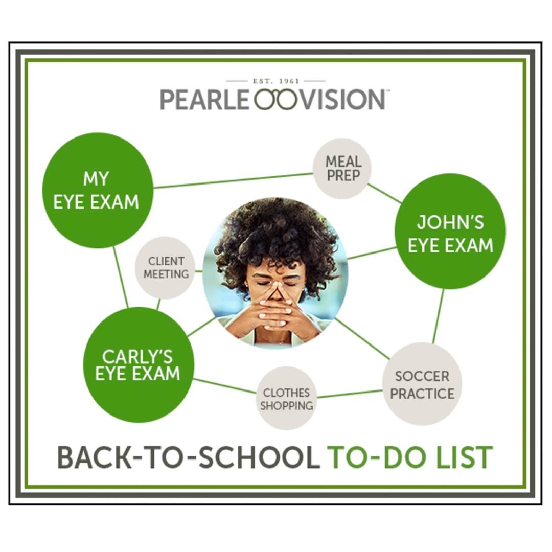 Feeling overwhelmed? Save some time and schedule eye exams for your whole family at once! <a href="/PearleVision/">Pearle Vision</a> is offering 40% off adult lenses and free lenses for kids. Select from a great range of styles. Complete pair purchase required. See store for details.