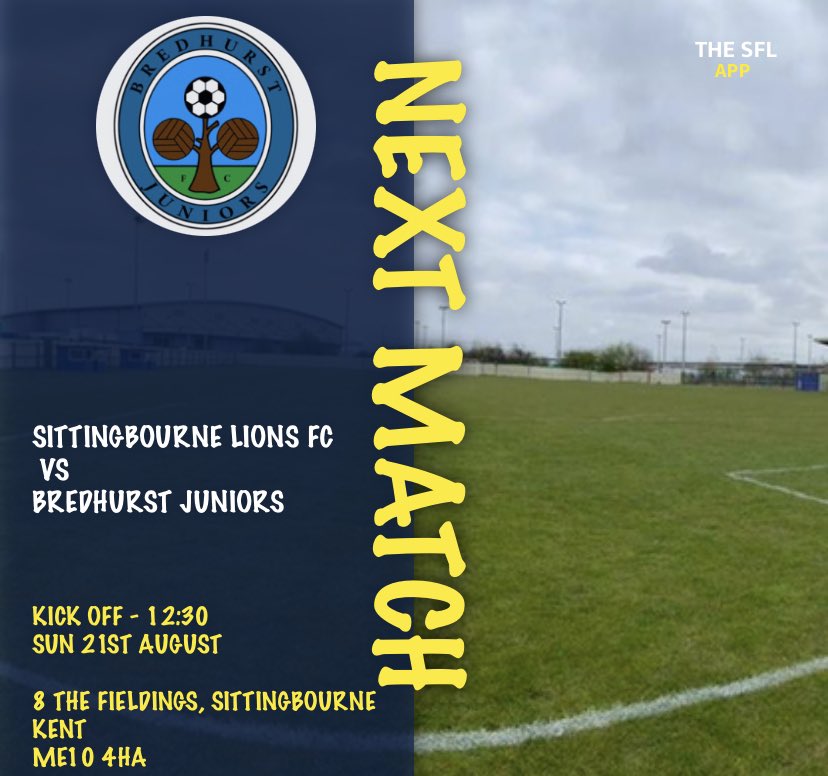 BredhurstJunior's tweet photo. Sunday 21st August 2022

We take on sittingbourne lions 

🔵Bredhurst Juniors🔵 https://t.co/mecQULuLjC