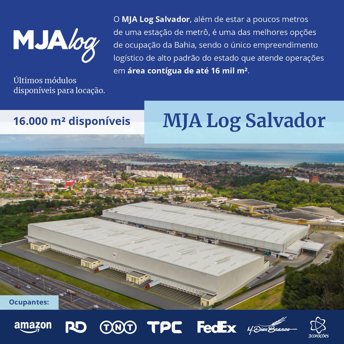 BrazilColliers's tweet photo. Na Bahia, por exemplo, a única vacância contígua (16 mil m²) do estado está no MJA Log Salvador - empreendimento de primeira linha e de comercialização exclusiva Colliers.

É possível conhecer os detalhes do imóvel e agendar uma visita em: https://t.co/JQCDuEnDt3 https://t.co/zkArusBBnx
