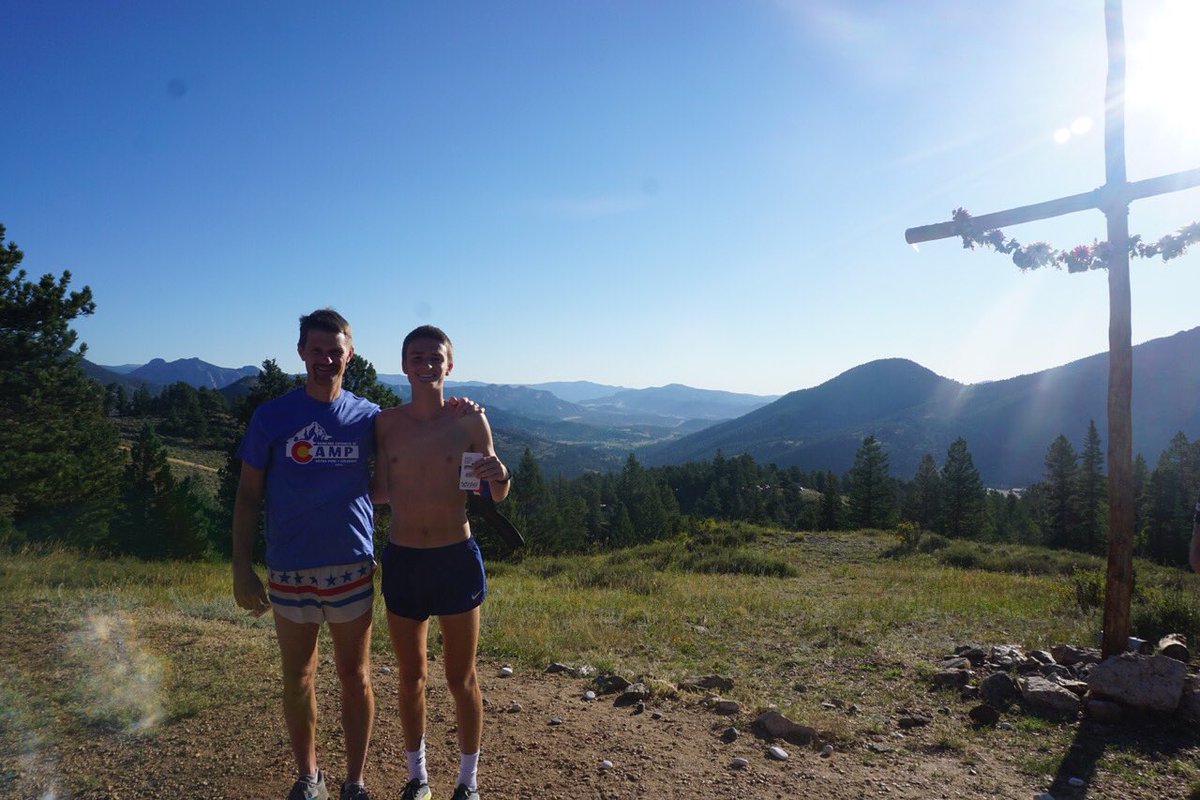 dowcathxc's tweet photo. On day 4 of our Colorado camp our squad completed “El Muerte!” This nearly 3k uphill race at 8,000 ft. elevation is a staple of our camp. This year’s victor was @FlynnMM1 who conquered the hill in 14:37, a nearly 50 second win! In 2nd &amp; 3rd were @jacksonheidesch &amp; @derocher_max. https://t.co/d2Gq19pLlw