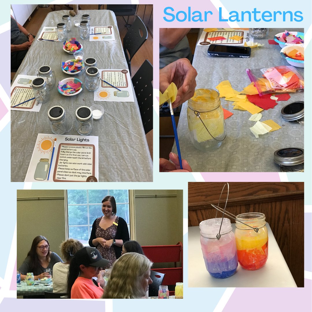 HollisSocLib's tweet photo. We had a great time making solar lanterns for our DIY craft this week! Thanks to everyone who was able to join us! #hollissociallibrary #hollisnh #publiclibrary #librariesofinstagram #newhampshire #summersnotoveryet https://t.co/YjWUqMRNZ9