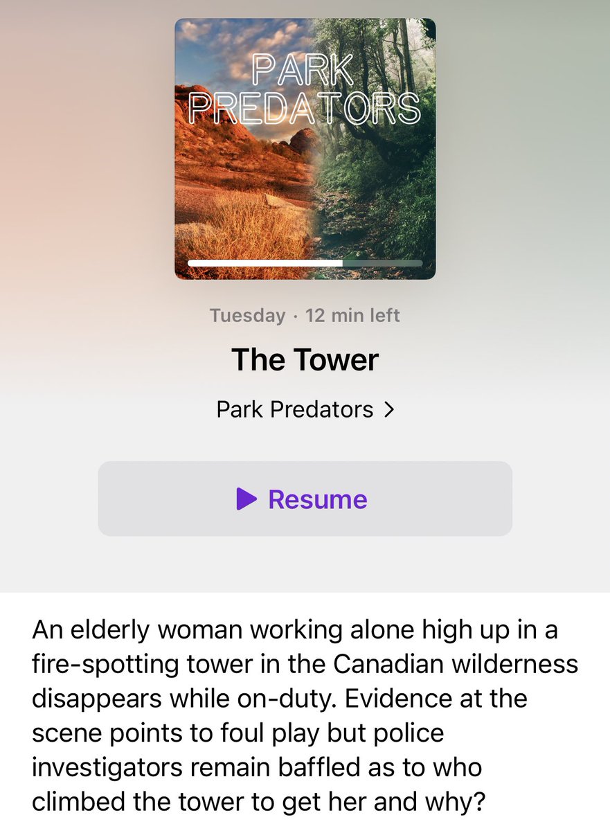 DeliaDAmbra's tweet photo. I NEED to know your thoughts about this weeks episode of #ParkPredators 🤯🫣
1. Murder
2. Lost/Deserted
3. Animal
4. I don’t 😵💫 know
@audiochuck https://t.co/otfYWvVOpO