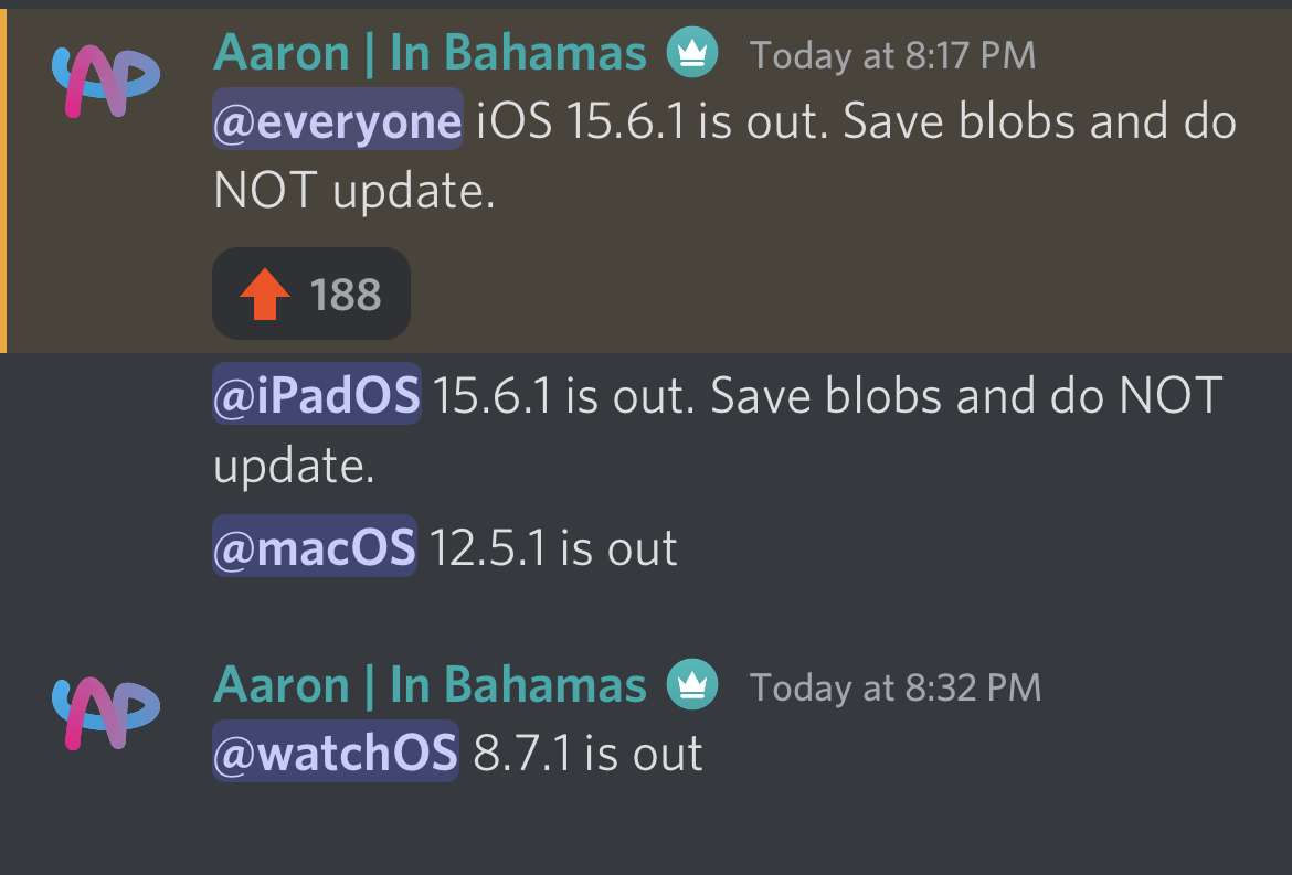 alghali's tweet photo. أطلقت أبل تحديثات لانظمتها :

• للايفون iOS 15.6.1 
• للايباد iPadOS 15.6.1
• للساعه watchOS 8.7.1
• للماك macOS 12.5.1

في هذه الاصدارات تم اغلاق ثغرتين خطيرة جداً تتيح للمخترق تمرير اكواد من خلال دخولك لصفحات ملغمة عبر السفاري .. وثبت استخدامها فعلاً

يجب التحديث فوراً https://t.co/BMAC2rF44H