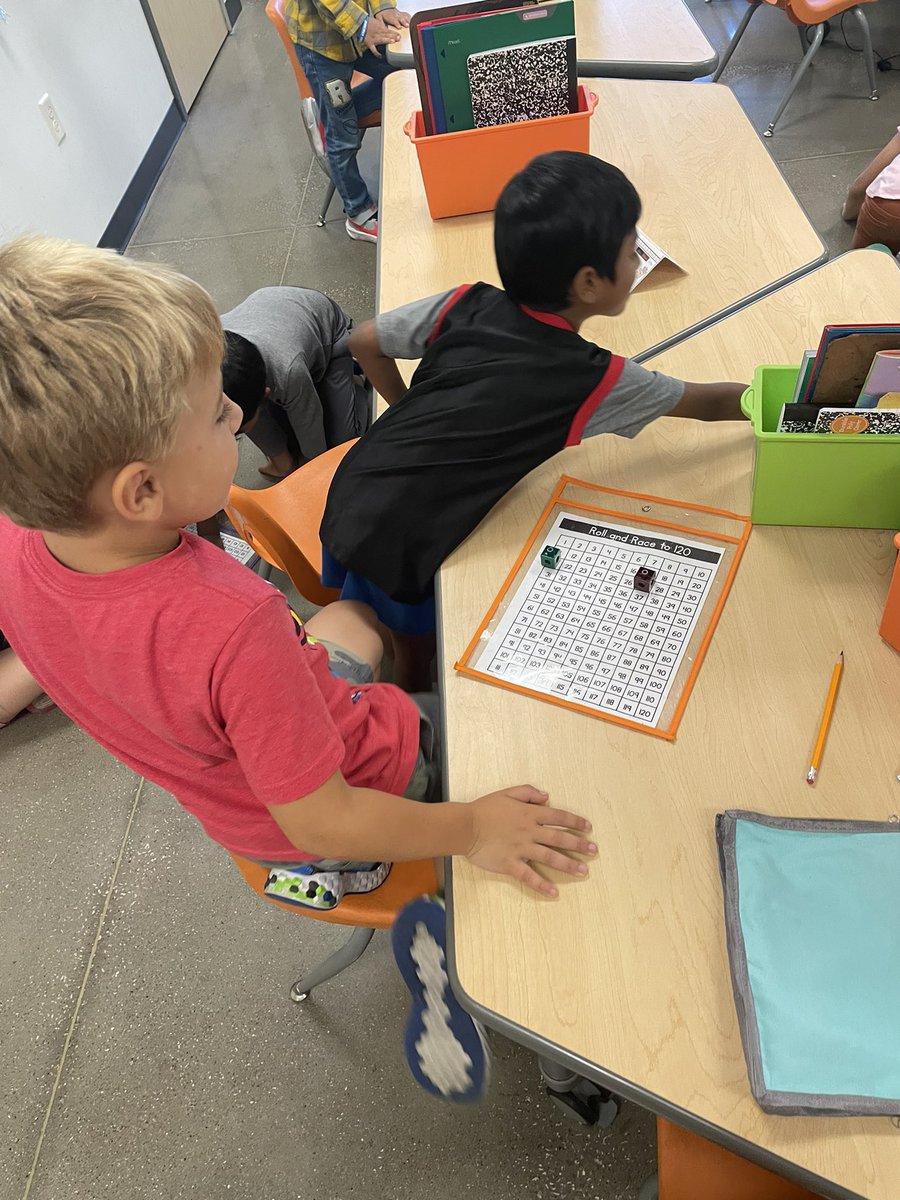 MrsLaPointe1st's tweet photo. Introduced the class to a favorite math game- Roll and Race to 120! https://t.co/V6CJKfRWeZ