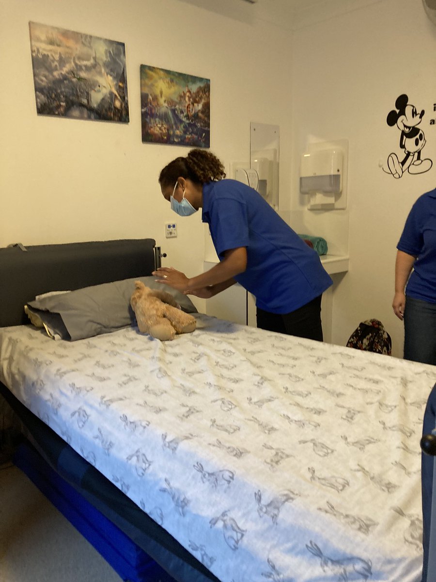 The latest member of the <a href="/SABP_healthtech/">SABP Healthtech</a> team caught lying down on the job today. Put to bed by a colleague at Jasmine House respite care unit during a role playing workshop for the Guardian care monitor. Simple but effective, nice work @AM_MorellNHS #peoplebeforetechnology