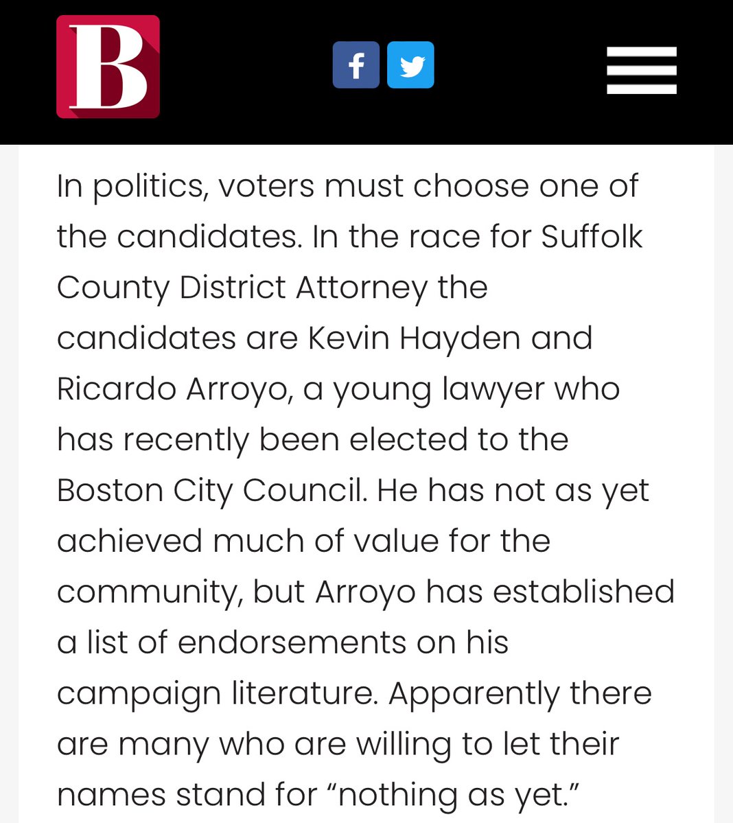 jessamynejones's tweet photo. Bay State Banner calls out utter meaningless of #RicardoArroyo’s endorsements. #bospoli #mapoli #boston #scdao #damatters
https://t.co/1it4HPiwpg https://t.co/IuQ2wBB5hV