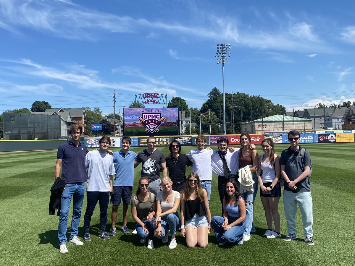 GannonUGlobal's tweet photo. Wouldn’t be a “welcome to Erie” tour without a stop to see the @erie_seawolves! 14 incoming exchange students from France, Germany, Ireland, and Spain are joining us at @GannonU this fall! https://t.co/cp4DXbnmbM