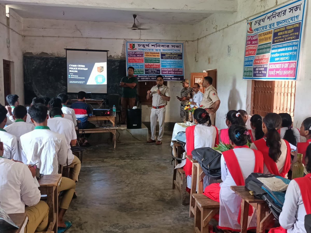 azad1992's tweet photo. Cyber Awareness Program in Danna Chandra Mohan Bidyamandir (H.S) high school  and with  an unique experience having mid day meal with students .
#cybercrime #awareness #malda https://t.co/85ZwoY58jj