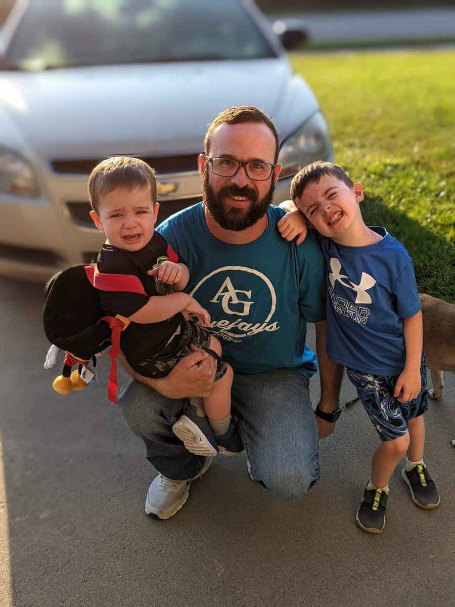 DLBeranek's tweet photo. Big First Day of School today! Somebody was mad he didn't get to go. https://t.co/zZqitG0wns