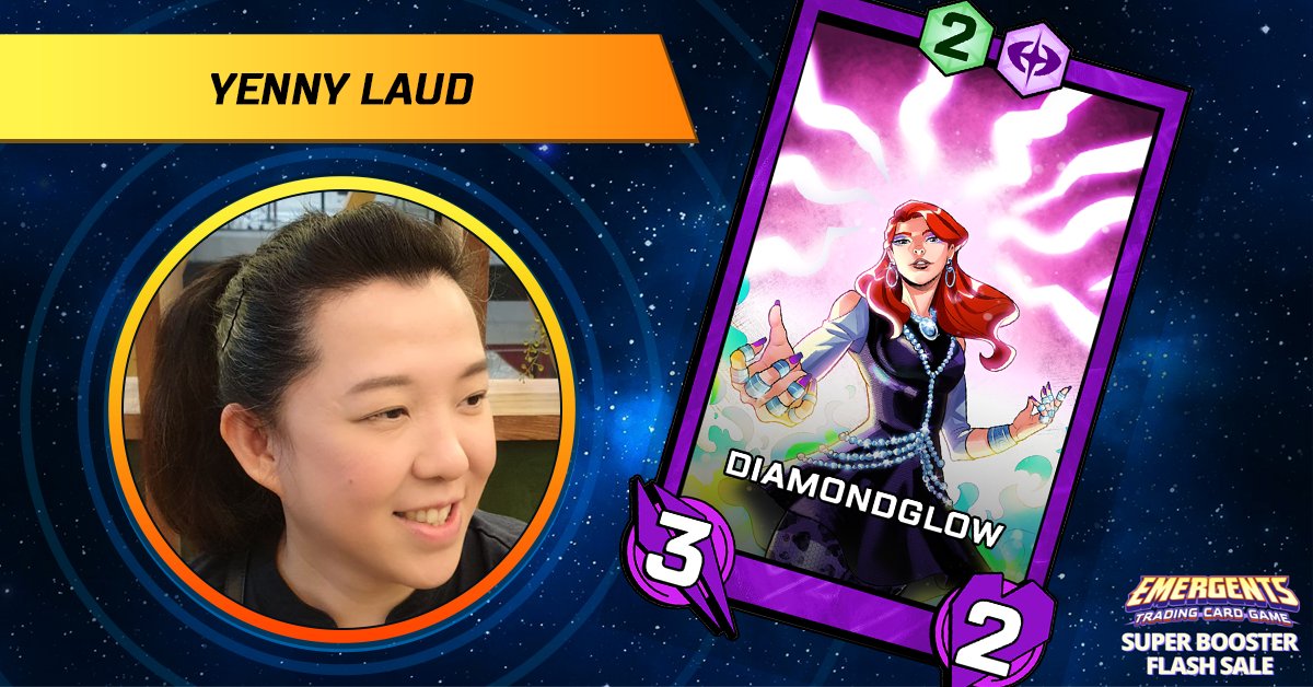 Y2Laud's tweet photo. My art for @Interpop Comics is now a digital trading card!! You can get this @EmergentsTCG promo card in the Epic #SuperBooster! Anyone who owns a promo card or #InterPop comic before 11:59 ET Aug 17 is on the whitelist. More at https://t.co/0FH4IHERnV! https://t.co/E8ZXmXrntF