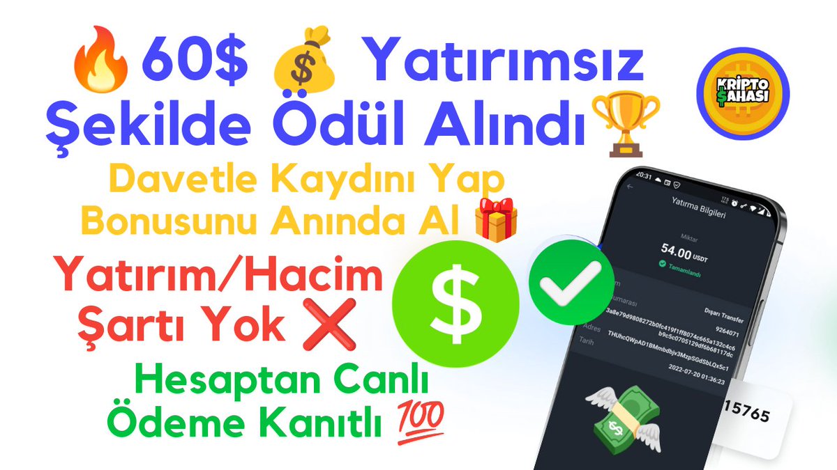 n01r77's tweet photo. 🔥60$💰 Yatırımsız Şekilde Ödül Alındı🏆Kaydını Yap Bonus Anında Hesapta⚡ #yatirimsiz #yatirimsizAirdrop #yatirimsizkazanc #cekilebilirairdrop #airdrop #150tl #9dolar #odemekanitli #anindacekim #bitcoin #kripto #crypto #binance #analiz #coin
➡️https://t.co/e4ugeYogZb⬅️ https://t.co/sldHSP2pJA