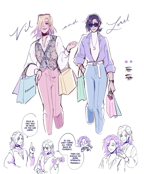 [twst oc] lorel's day out with vil 🛍️💅✨ 