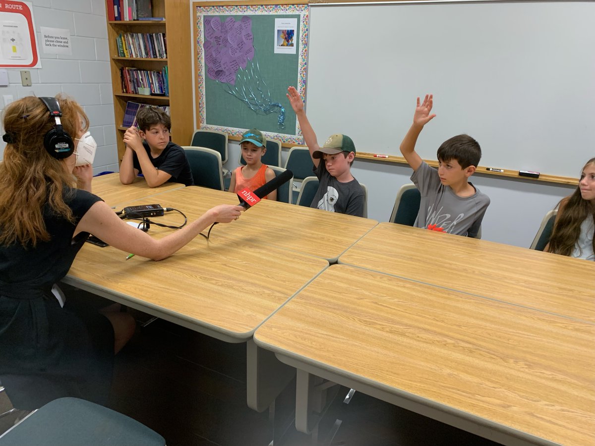 These awesome Pelham Elementary School students were interviewed by New Hampshire Public Radio yesterday for an upcoming story about the new air conditioning system that was installed on the second floor and in the cafeteria this summer.