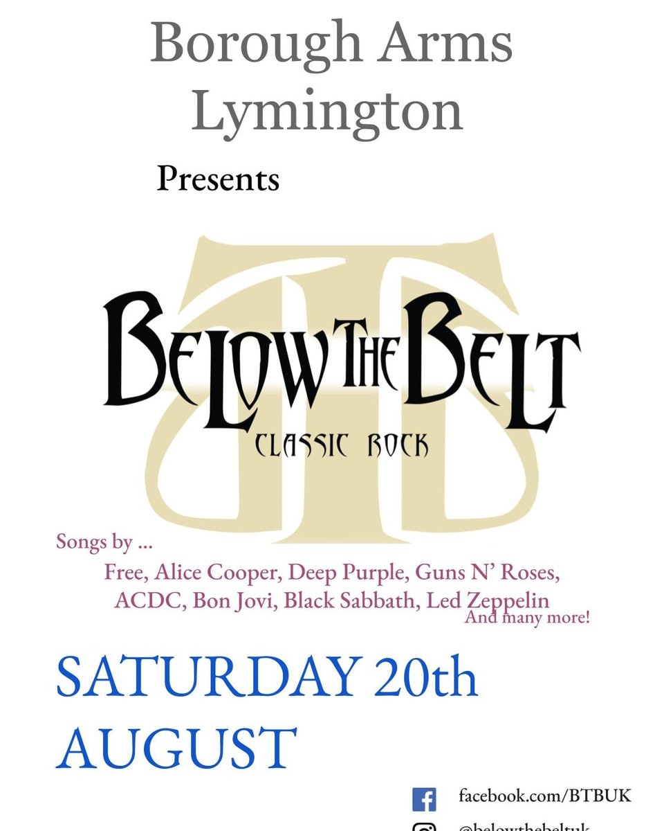 BelowtheBeltUK's tweet photo. Don't forget, Saturday night!
@musicinthecity
@MusicHubSouth
#classicrockcovers https://t.co/CACT0H3qyS