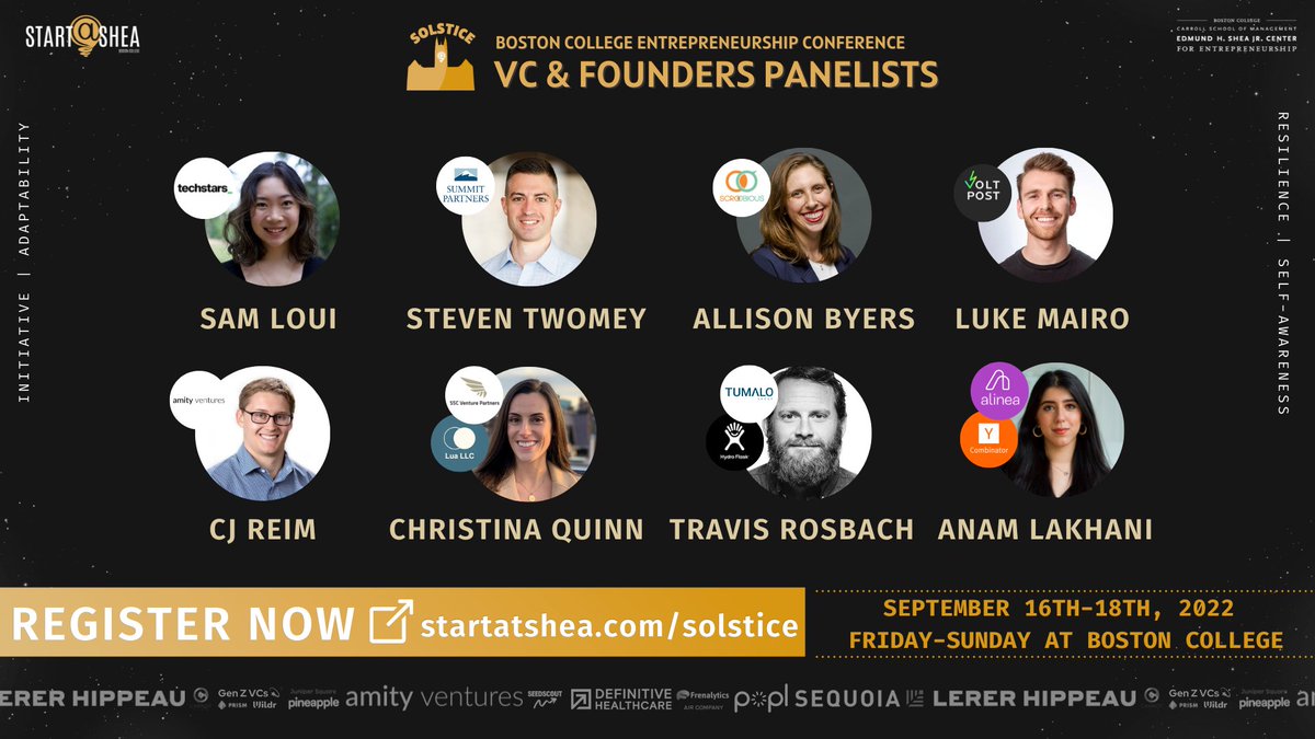 StartatShea's tweet photo. What’s entrepreneurship without venture capitalists and founders?
September 16th-18th. In-person at Boston College.
Limited spots—secure now at https://t.co/OIxsD6VghV. Open to all students and young professionals everywhere.
#SheaSolstice💡 #MakeIdeasHappen https://t.co/BdkfMDe0rS
