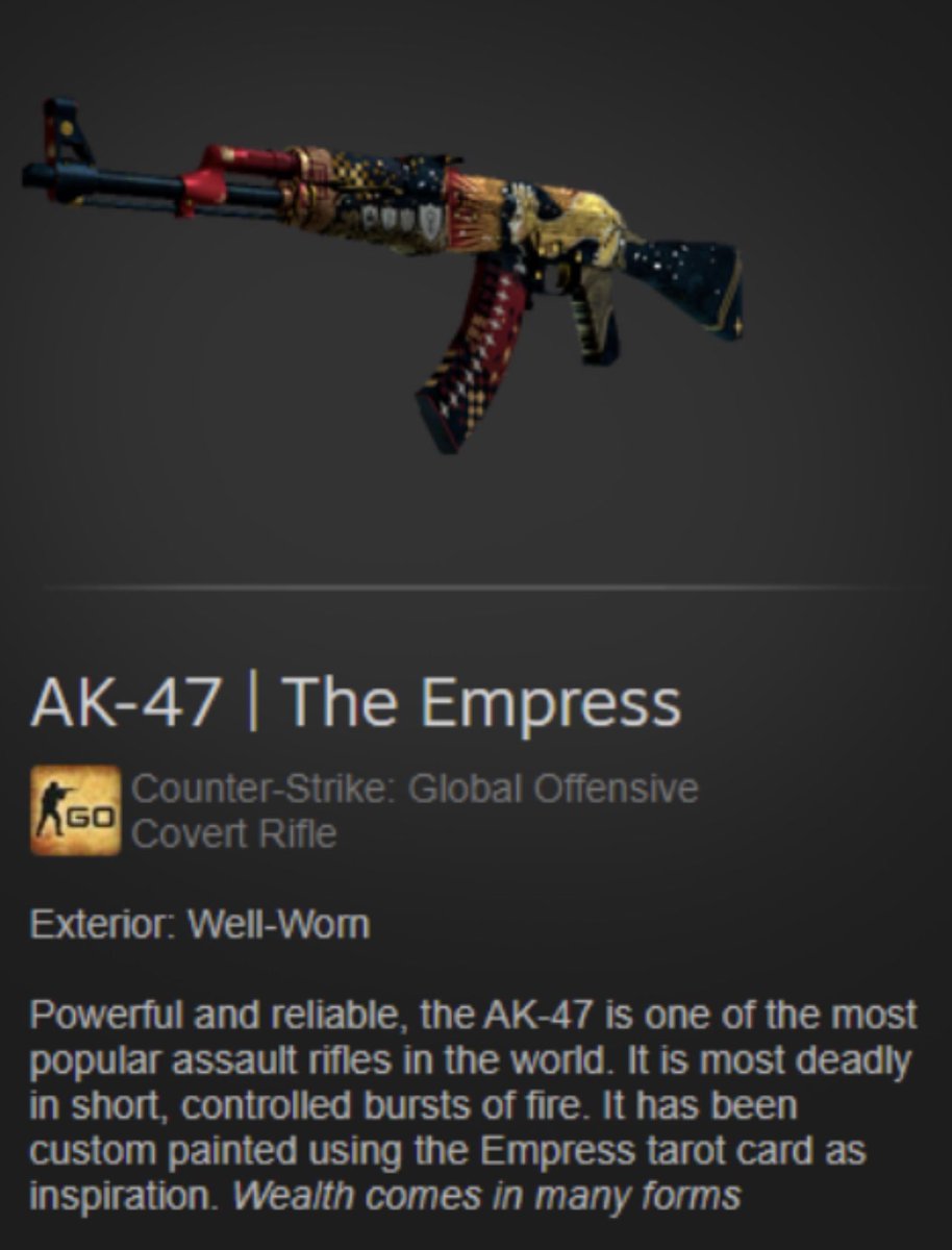 lepajeecs's tweet photo. AK-47 | The Empress - Giveaway

Retweet &amp; Tag 2 friends
Like/Subscribe &amp; Show Proof
https://t.co/tK7MDcFJNY

5 days.
Good Luck https://t.co/GH9gzEPElT