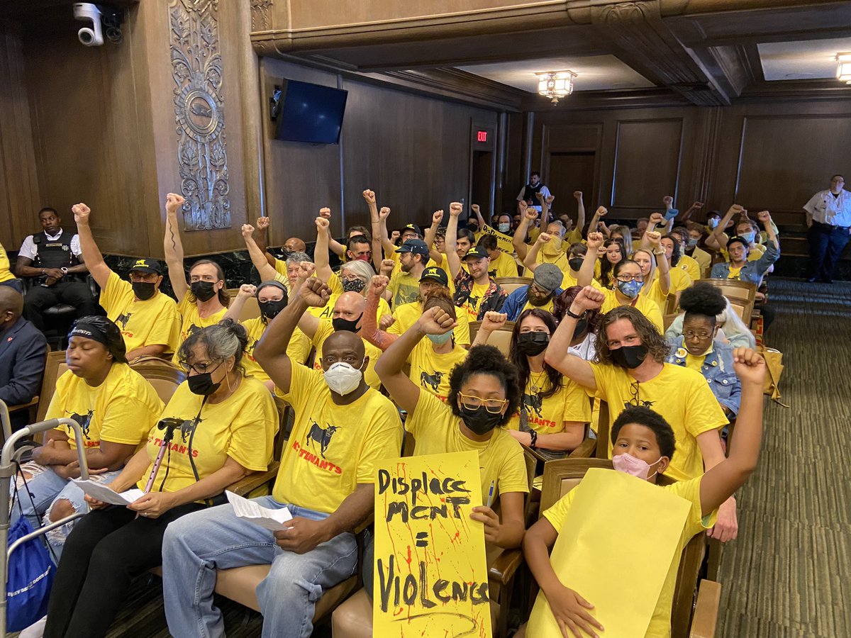 We currently have 75 tenant leaders at City Hall to voice their concern regarding <a href="/QuintonLucasKC/">Mayor Q</a>’s proposed ordinances. Housing is a human right and the Mayor seems to only be interested in short-term and unrealistic affordability.