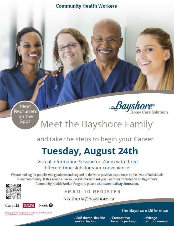 JobZonedemploi's tweet photo. #VirtualInformationSession #BayshoreHomeCareSolutions #CommunityHealthWorkers #Careers #Career #jobseekers #Jobs https://t.co/WCH5IyYxMn