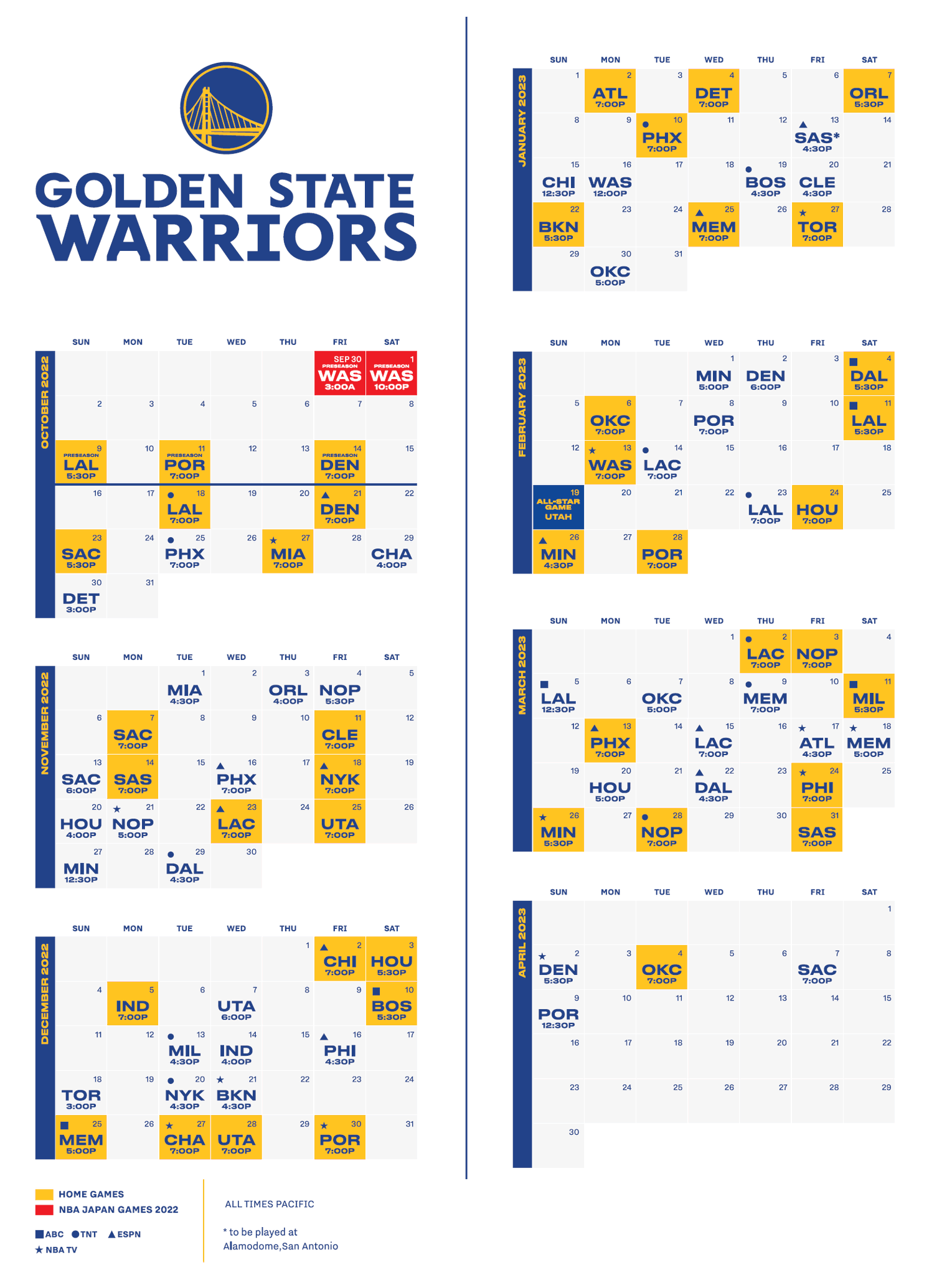 Warriors Schedule 2022 Printable Printable World Holiday