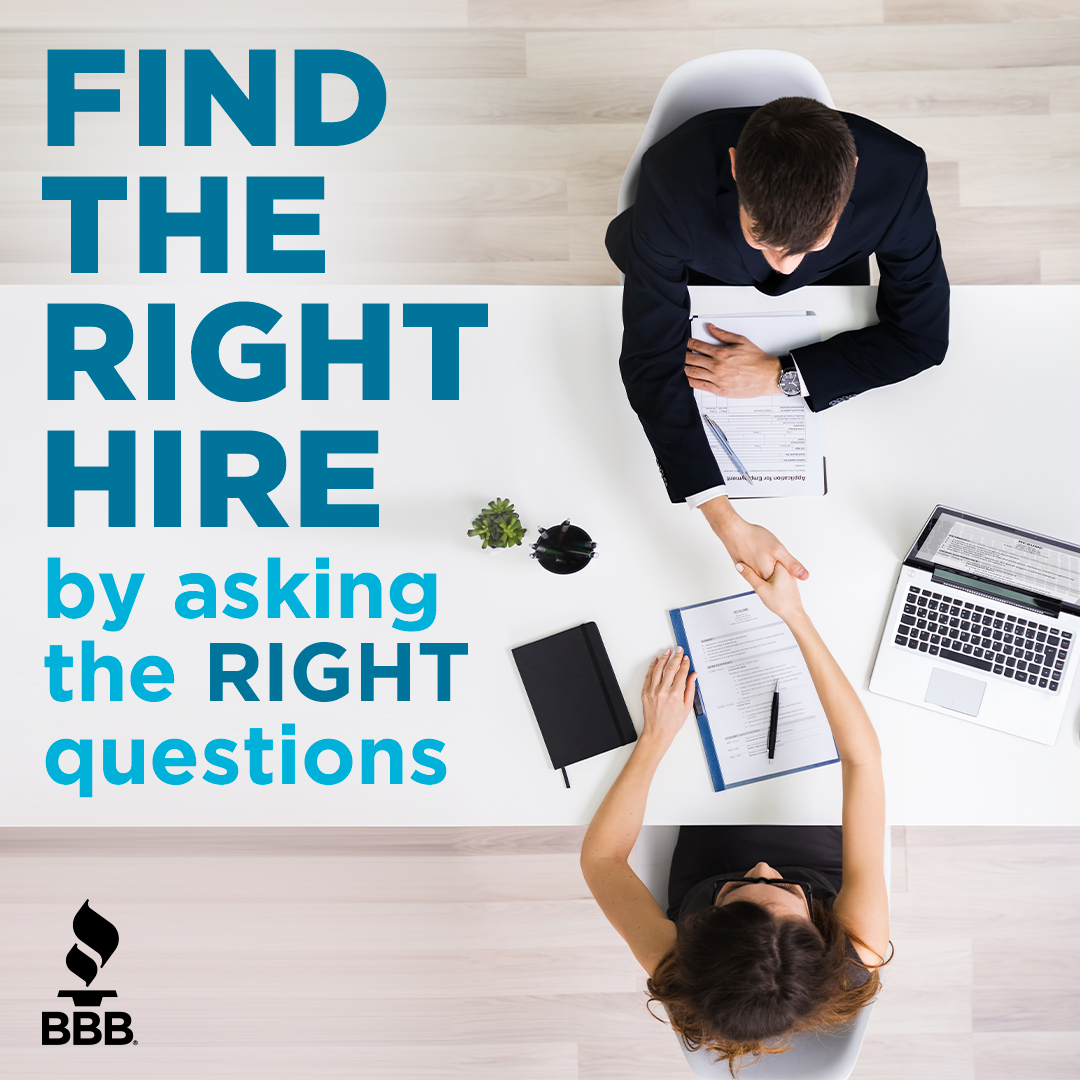 “People are not your most important asset. The right people are.” - Jim Collins Finding the right people is all about asking the right questions! Get the BBB's interview tips here: bbb.org/article/busine…