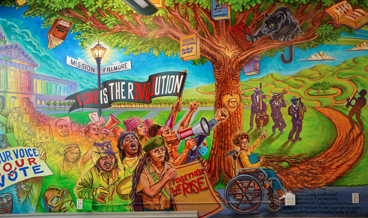 USF_LTMC's tweet photo. Come celebrate the dedication and first public viewing of our community-designed mural, Reimagining A Just World, on 8/25 from 5-6:30PM! @USFVOTES @USFDiversity @USFPoliticsDept @USFinDC @USFPoliticsDept @CCUSFCA @usfsle @usfnonviolence #USFCA
Learn more: https://t.co/ZsBnxoMwCJ https://t.co/puIc1eHihF