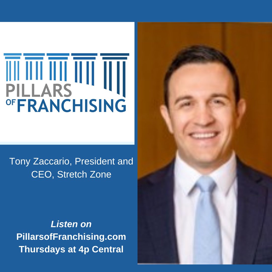 pillarsoffranch's tweet photo. Tomorrow is the next LIVE episode of the #PillarsofFranchising podcast! Listen in at 4ct/5et as we interview Tony Zaccario, President and CEO of Stretch Zone, about his experiences in #franchising.
https://t.co/Jmrq4PuBIv https://t.co/mdtt5eLj2l