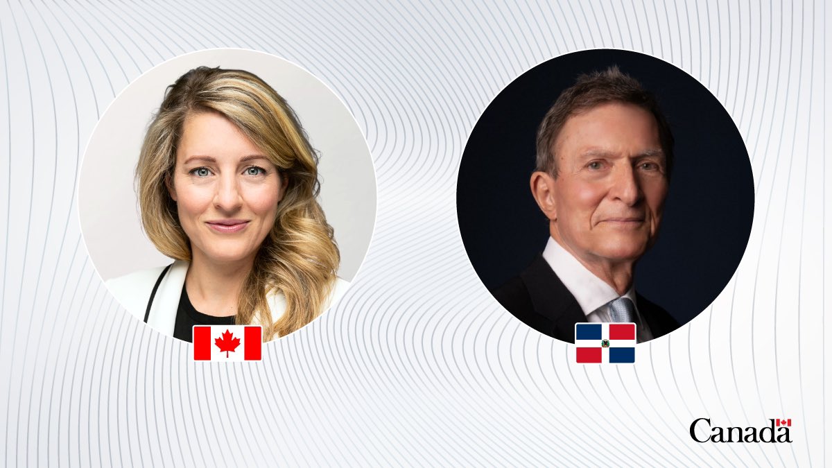 melaniejoly's tweet photo. Spoke to my counterpart from the Dominican Republic, Roberto Alvarez. We discussed the situation of the detained Canadians. We remain directly engaged &amp; are treating the situation as a top priority. Canada was also delighted to assist in freeing the trapped miners. https://t.co/5XSxAYiRSK
