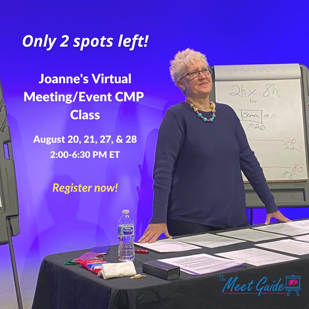 themeetguide's tweet photo. There are only 2 spots available in my next CMP class. Please register asap if you would like to attend!
To learn more about the class and to register ➡️ https://t.co/lriaeWrthK
#cmp #meetingprofs #eventprofs #miceindustry #eventplanners #cmpclass #cmpprep #cmpexam https://t.co/4Wxi8jHiFv