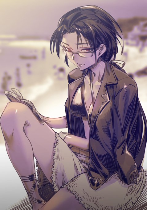 水着で来たがワムデュス斧ツィートの多さに早々に諦めて読書するギヨタ 