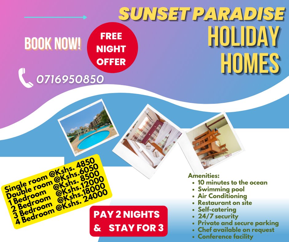 sunsetholidayke's tweet photo. We make sure that our beds are cosy, soft and safe to complement the serenity that our holiday home brings to you🤗

For booking /accommodation inquiries:
☎️ 0716 950830
♾️ https://t.co/eJnawk1yec
📫 reservations@sunsetrentalsmsa.com
🔘 Serena rd, Shanzu, Mombasa
#peace #hotel https://t.co/7cKa76TAWD
