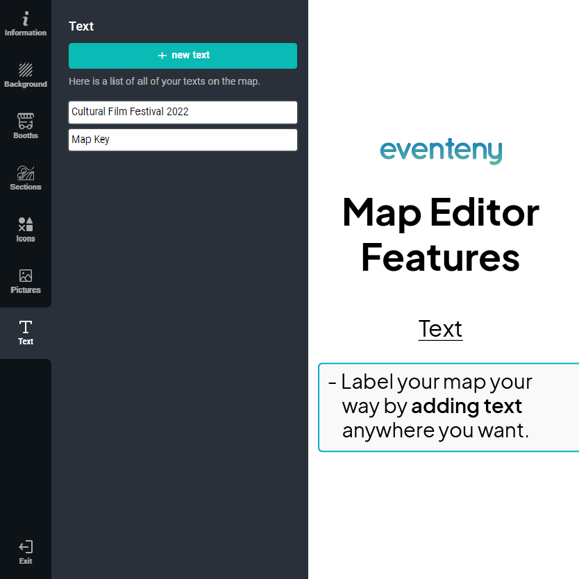 eventenyteam's tweet photo. On the Eventeny Map Editor, adding elements makes #eventmapping helpful and fun at the same time! Place a variety of icons, pictures, and text to your map to tailor your event needs!
🎨 Start designing your event map at https://t.co/Axz0Bo0A6g https://t.co/IsEjgM7t2d