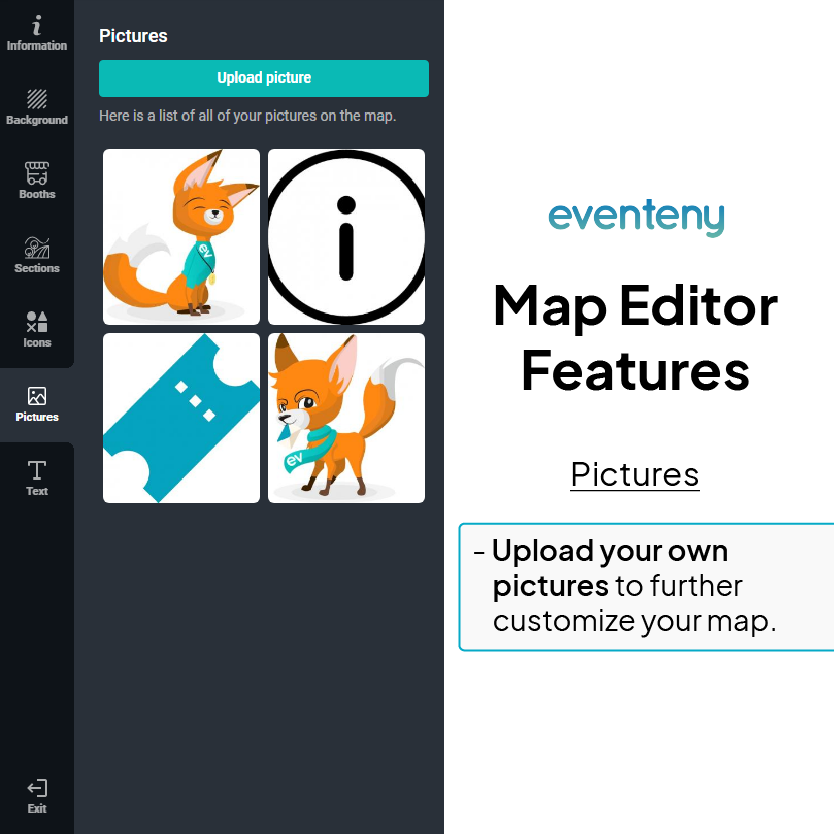 eventenyteam's tweet photo. On the Eventeny Map Editor, adding elements makes #eventmapping helpful and fun at the same time! Place a variety of icons, pictures, and text to your map to tailor your event needs!
🎨 Start designing your event map at https://t.co/Axz0Bo0A6g https://t.co/IsEjgM7t2d