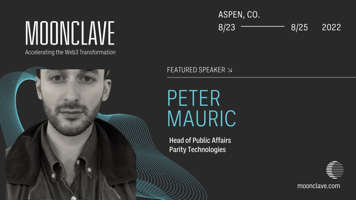 moonclave's tweet photo. Welcome Peter Mauric of NYSDFS to #Moonclave Aspen Summit! 
Learn more: (https://t.co/N3c2FkSHpo)

Register now and join us next week in #Aspen! https://t.co/qUPrkmK8O1 https://t.co/8sK7CZuI6h