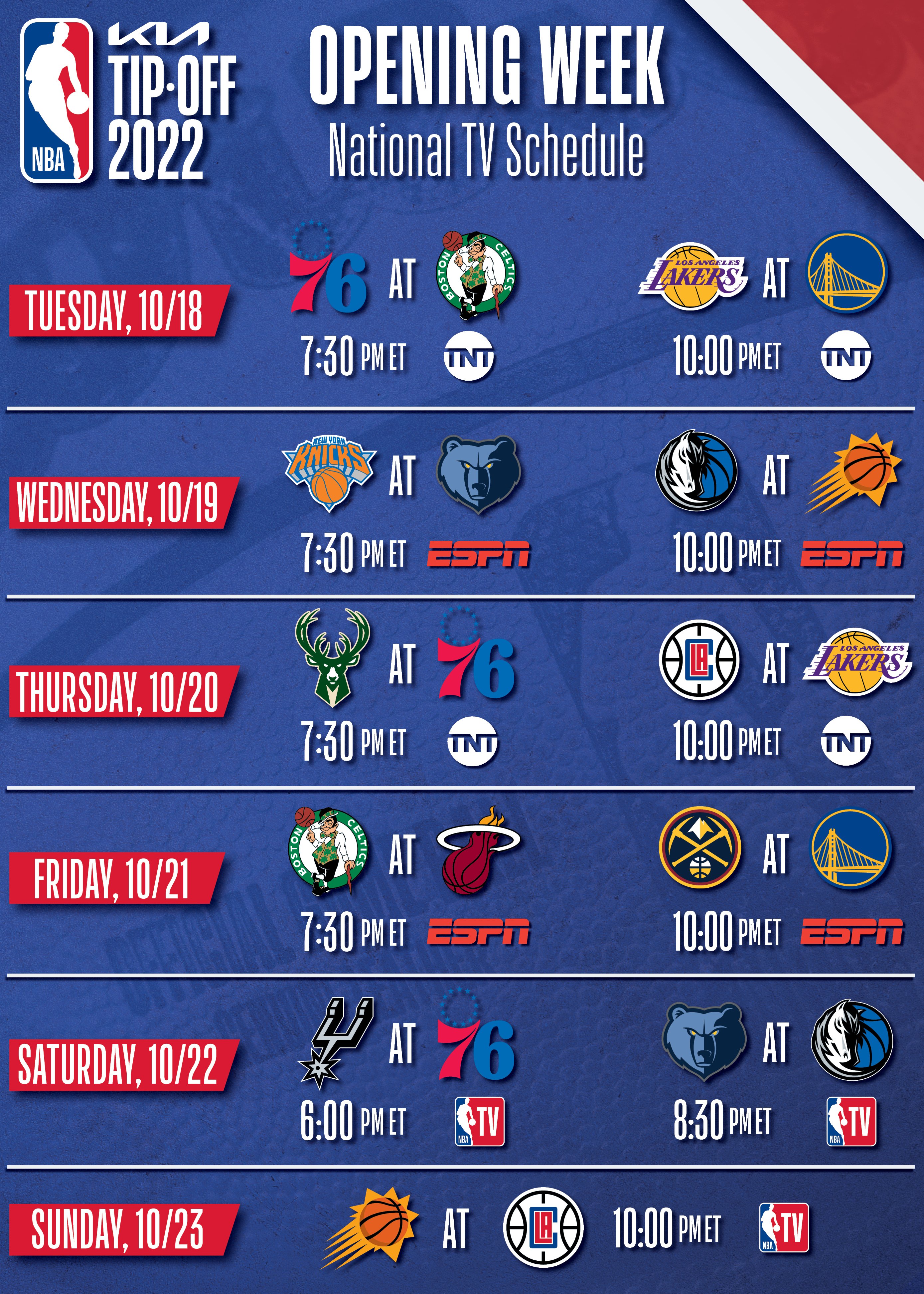 Calendario de Partidos NBA
