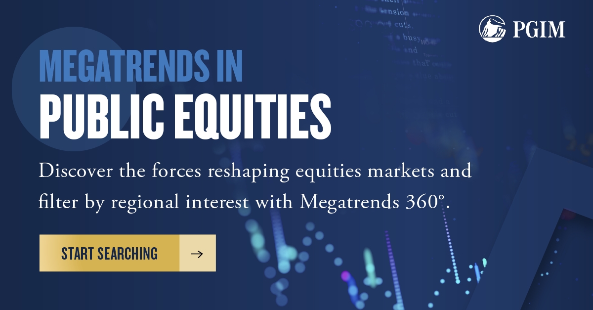 pgim's tweet photo. Explore the Megaverse: The secular forces driving global equities markets. See our deep insights drawn from global investment professionals, academics, and policymakers. #PublicEquities