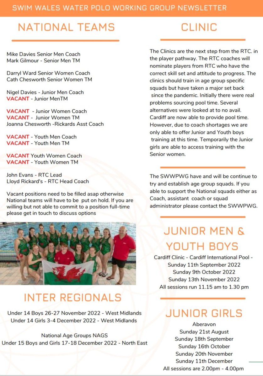 The inaugural Swim Wales Water Polo Working Group newsletter is now available! 📰 🎉

Check out the latest news👇👇👇