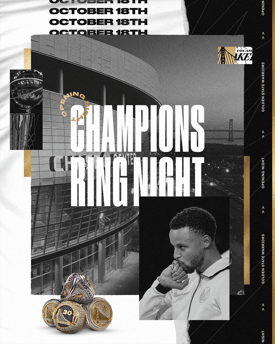 October 18th. Chase Center. SEE YOU THERE, #DubNation @Chase || Champions Ring Night