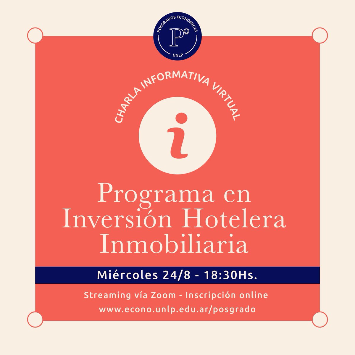 Charla Informativa Programa Ejecutivo en Inversión Hotelera Inmobiliaria
Inscripción Online bit.ly/3pt8RfY