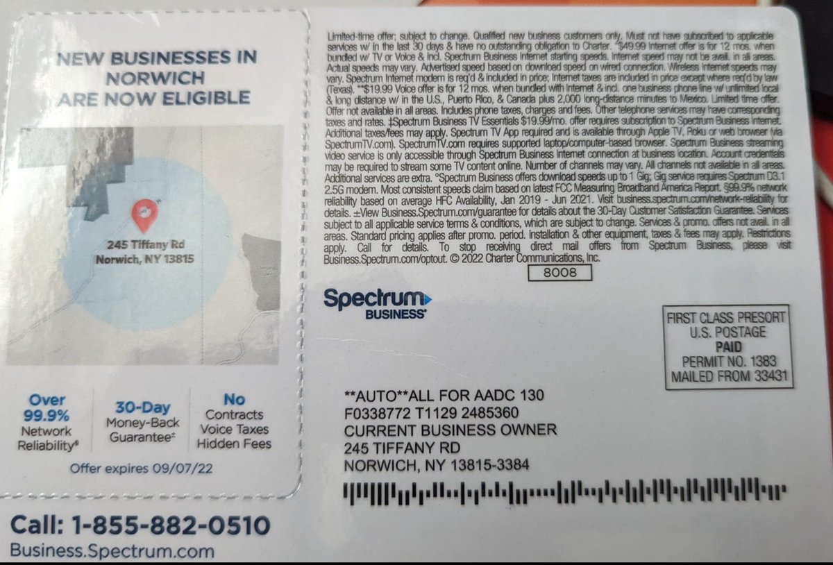 MarsupialOnFire's tweet photo. Hey @GetSpectrum... How about you build out broadband where you're soliciting service?
And @FrontierComms1: How about you provide what you promised. 
Where exactly is all that federal money for broadband going? Marketing and false promises? Sounds about right. https://t.co/1vueeoZ8Wv
