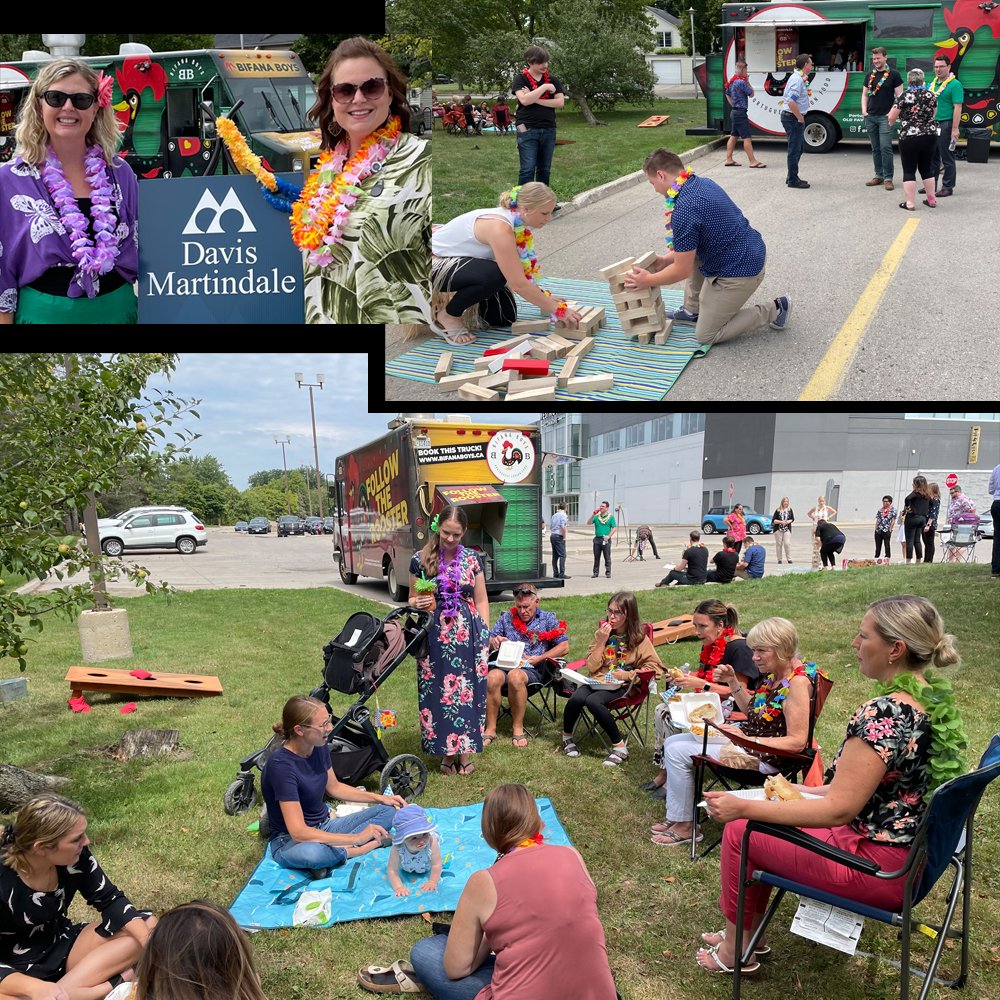 Davis Martindale LLP (@davismartindale) on Twitter photo Aloha!! We treated our team to a Hawaiian Party in the parking lot today! Thanks <a href="/bifana_boys/">Bifana boys</a> for the delicious lunch while we enjoyed the sun and outdoor games, including giant jenga rematches from our last party. Happy summer everyone! #ldnont #aloha #foodtruck #summerparty Aloha!! We treated our team to a Hawaiian Party in the parking lot today! Thanks <a href="/bifana_boys/">Bifana boys</a> for the delicious lunch while we enjoyed the sun and outdoor games, including giant jenga rematches from our last party. Happy summer everyone! #ldnont #aloha #foodtruck #summerparty