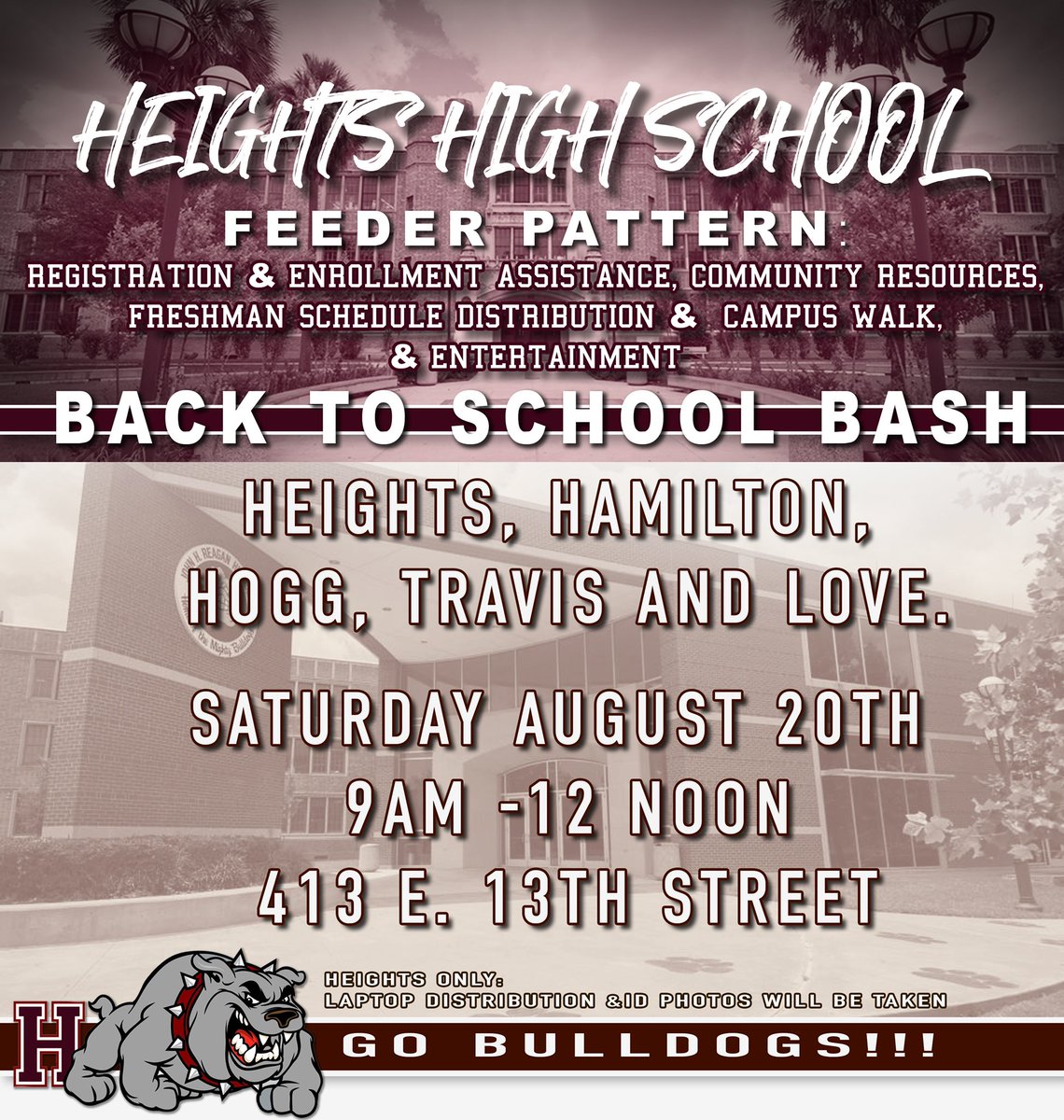 Welcome Back! <a href="/ghostofheights/">Heights High School</a> <a href="/HamiltonMS1/">Alexander Hamilton MS HISD</a> <a href="/Hogg_Razorbacks/">James Hogg MS</a> <a href="/loveelementary1/">Love Elementary</a> <a href="/traviseshisd/">Travis ES - HISD</a> <a href="/Heights_PTO/">Heights High School PTO</a>