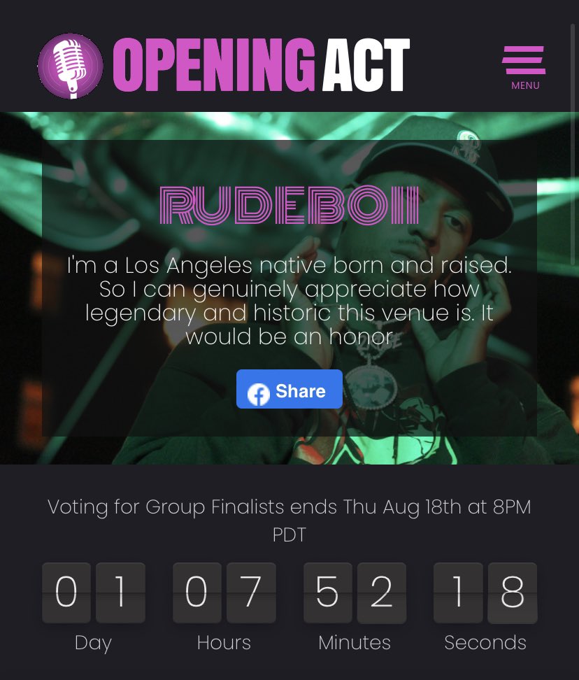 SenatorRude's tweet photo. ❗️1 MORE DAY❗️
Tomorrow is the cut off day for the group finals. I appreciate all the support y'all shown so far. Make sure to get those votes in. Spread the word and let's get this W! 🎱🌹
@audacy
@hollywoodbowl
@WeCanSurvive
#wecansurviveconcert #openingact2022 https://t.co/YH33DnmVQb