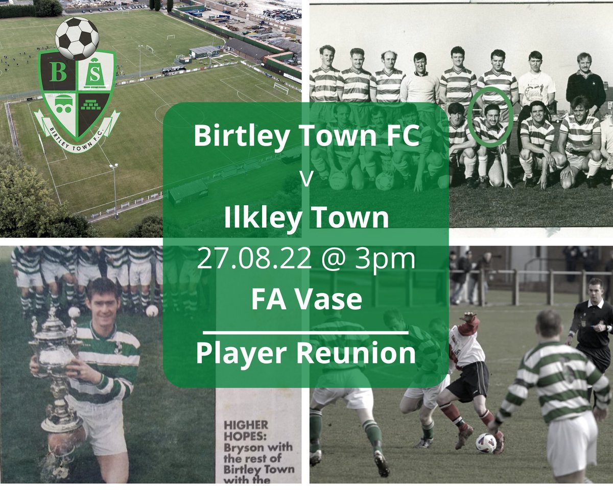 Following on from our positive start to the season &amp; another great result last night. We’re over the moon to announce our Ex-Player Reunion day (&amp; night 😉🍻).

Saturday 27th August at home to Ilkley Town in the FA Vase, really looking forward to seeing everyone there.