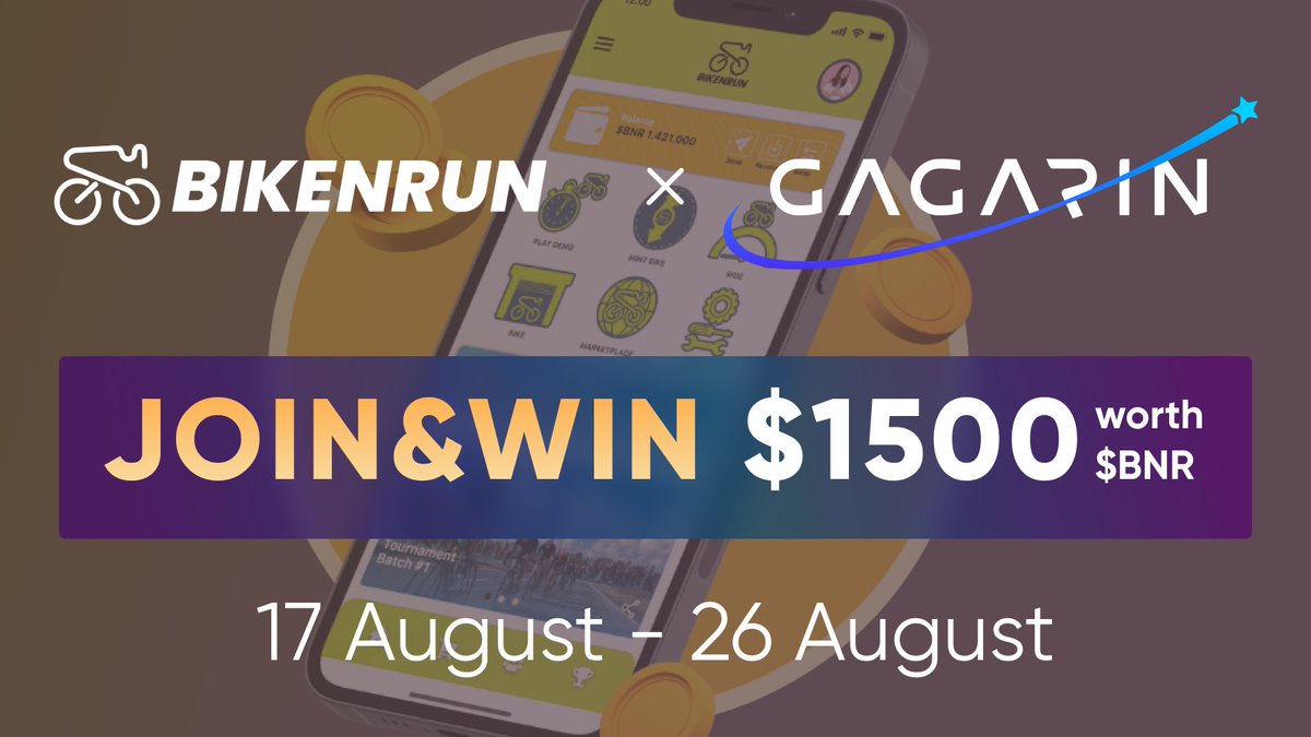 💥On the occasion of the @bikenrun_ #IDO on <a href="/GAGARIN_World/">GAGARIN Launchpad</a> we are announcing a $1500 #giveaway !
 
📆 August, 17 – 26
🎁 $1500 worth $BNR
🏆 50 winners
 
📌 RULES:
1/ Ask your question for #BikenRun in the comment
2/ Tag 2 friends  
3/ Complete tasks 👇
sweepwidget.com/view/61210-lvf…