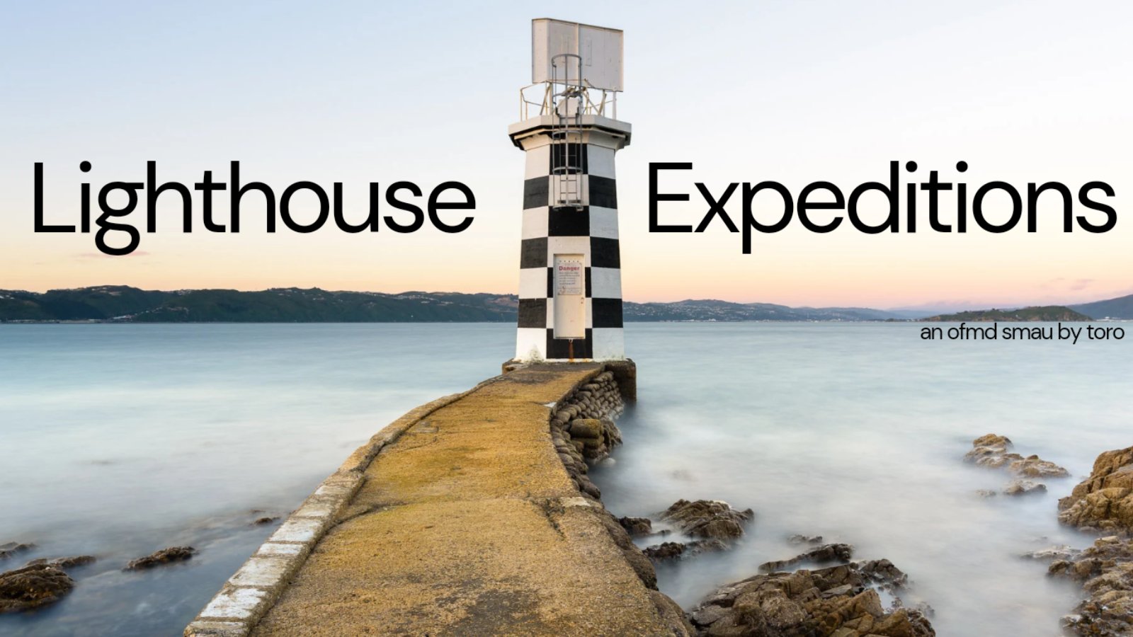 Title card showing lighthouse over the water and Lighthouse Expeditions text