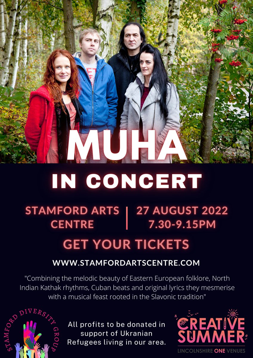 StamfordDFest's tweet image. #LiveMusic - MUHA 
Tickets available from @stamfordarts - stamfordartscentre.com/whats-on/all-s…

🇺🇦 This is a fundraising concert 🇺🇦 
💙 All profits go towards local Ukrainian families. 💛 
Sat 27 Aug, Stamford Arts Centre Ballroom 

 #standwithukraine @LincsOneVenues
 #CreativeSummer